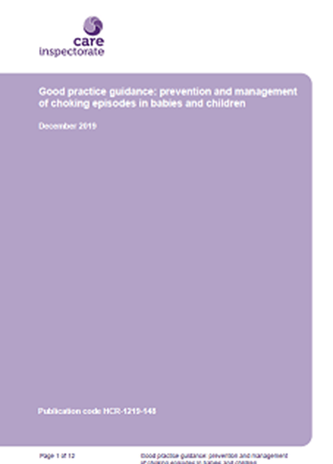 Good practice guidance: prevention and management of choking episodes in babies and children image
