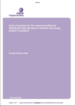 Code of practice for the review of Initial and Significant Case Reviews of children and young people in Scotland image