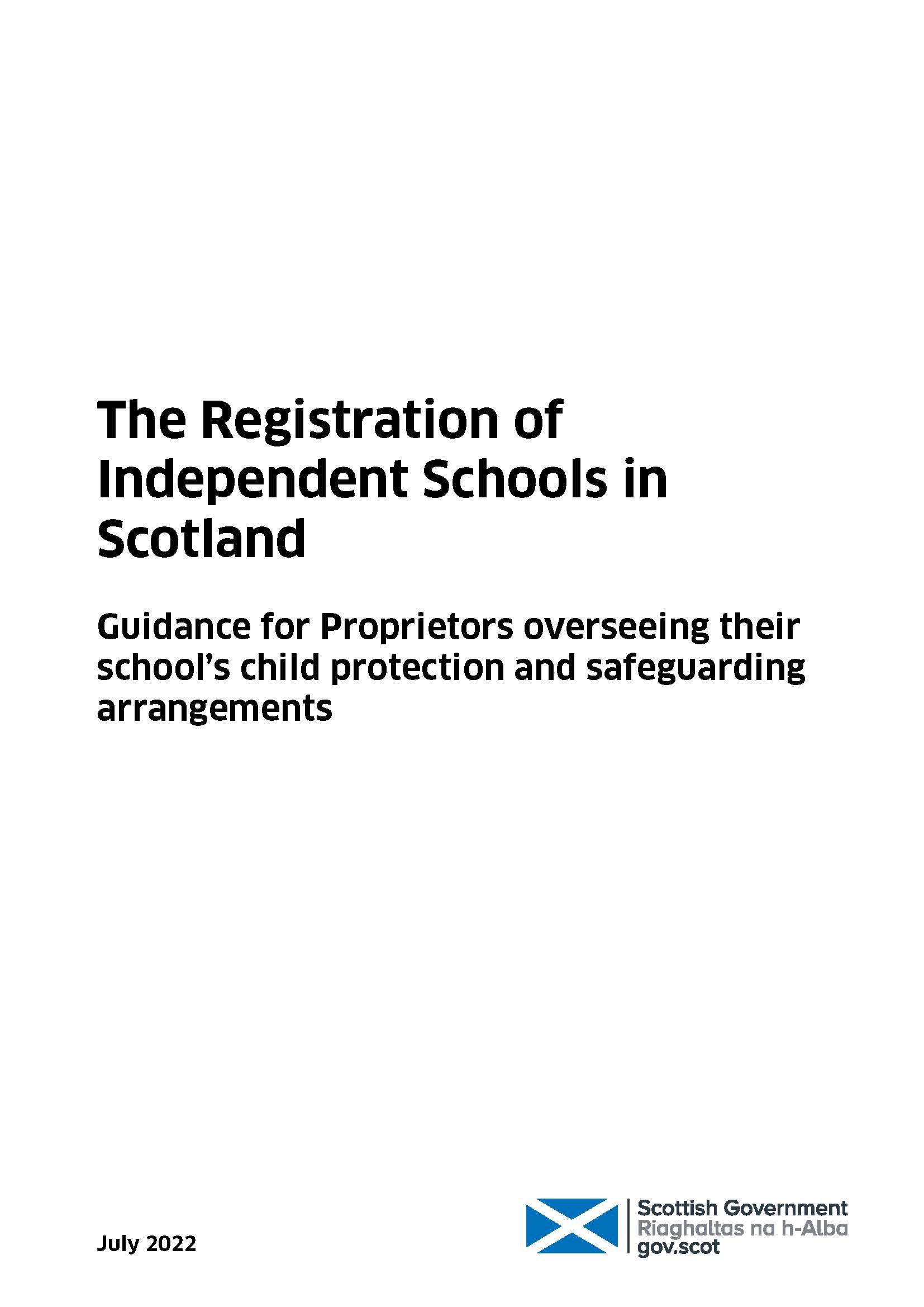 Registration of independent schools: guidance for proprietors overseeing child protection and safeguarding arrangements image