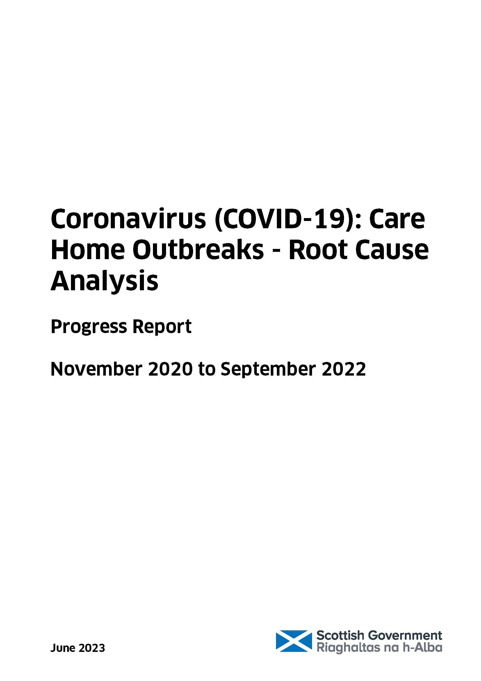 Covid-19 Care Homes Root Cause Analysis Progress Report image