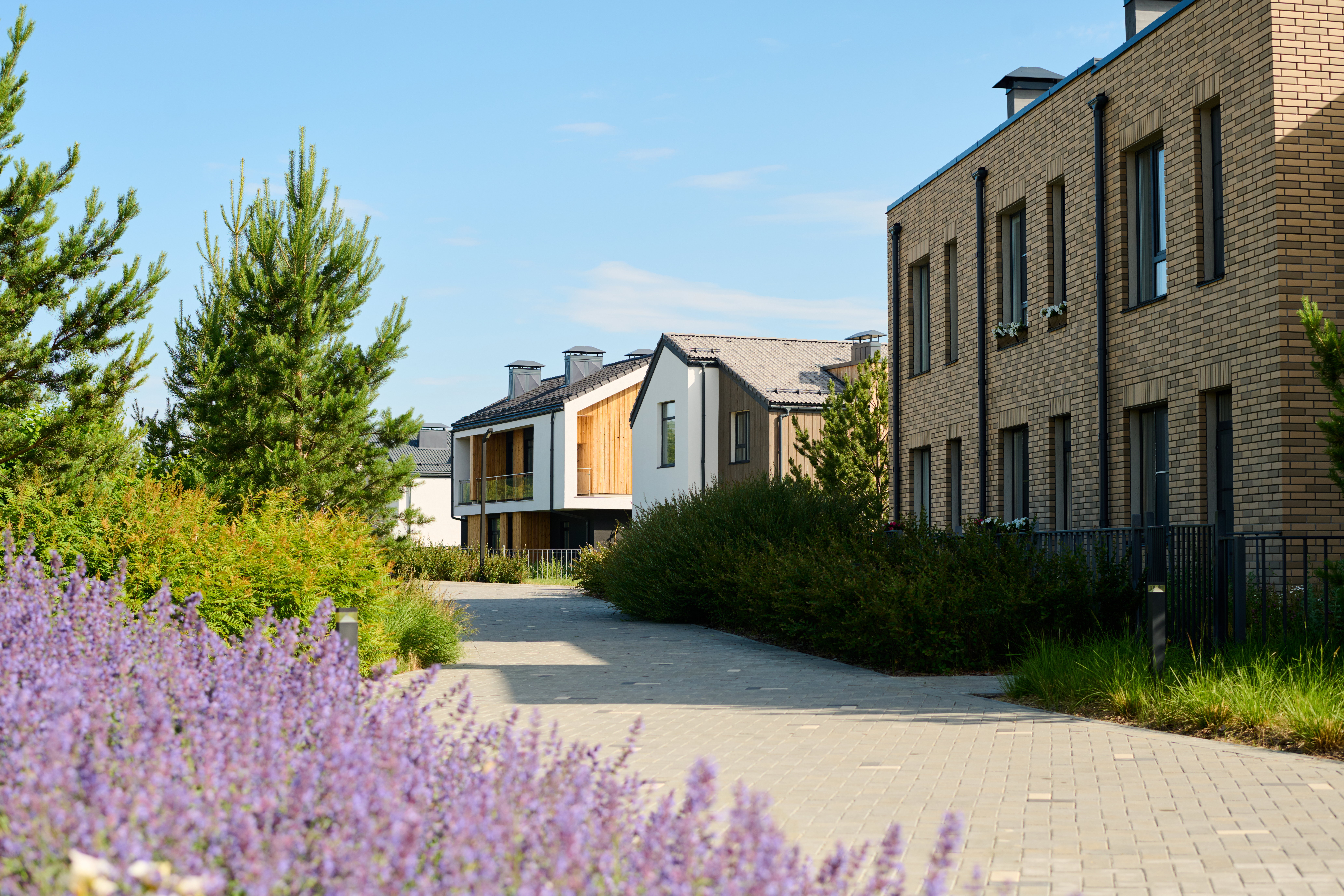 A two storey brick building. 