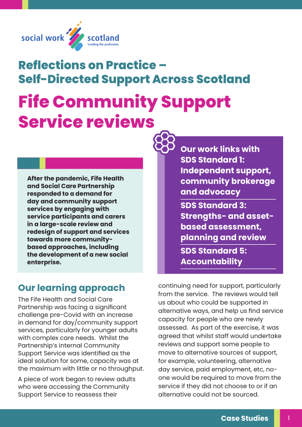Fife Community Support Service Reviews (Reflections on Practice) image
