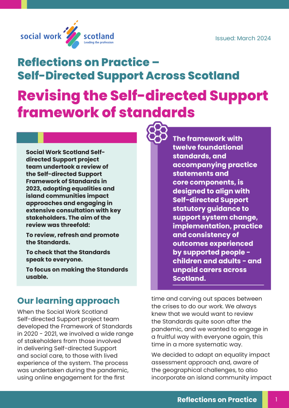 Revising the Self-directed Support Framework of Standards (Reflections on Practice) image